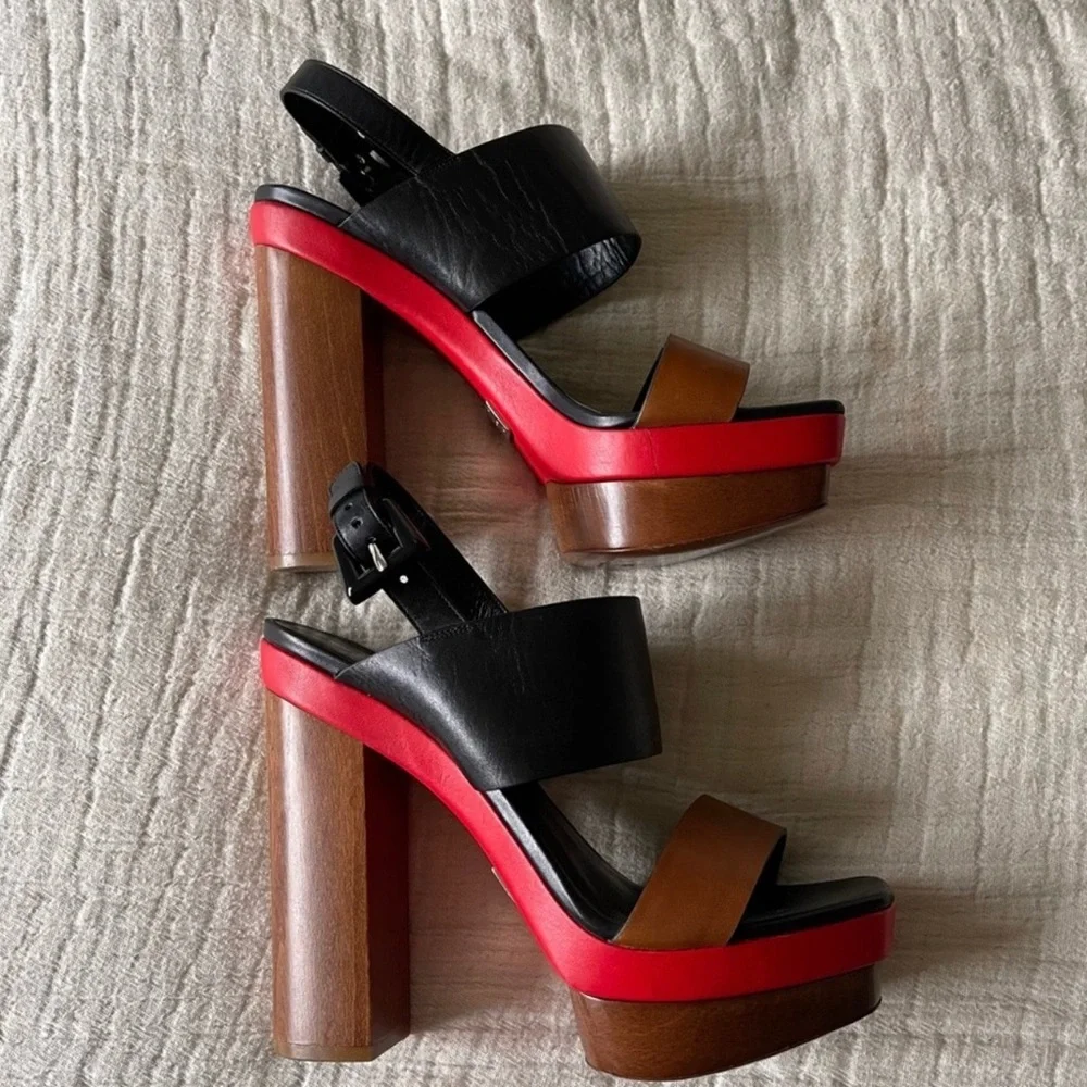 Made in italy Michael Kors Collection Wooden platform pumps Size 8 - Picture 3 of 7